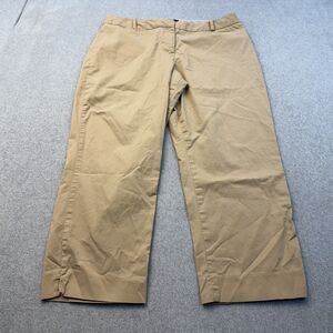 Talbots Pants Women's 14 Beige Curvy Cropped Chino Flat Front Office Wear
